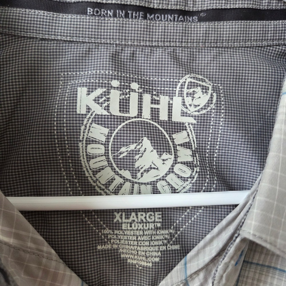KUHL Eluxur‎ Mens XL Plaid Short Sleeve Button Up Shirt Lightweight Outdoor - Picture 3 of 11